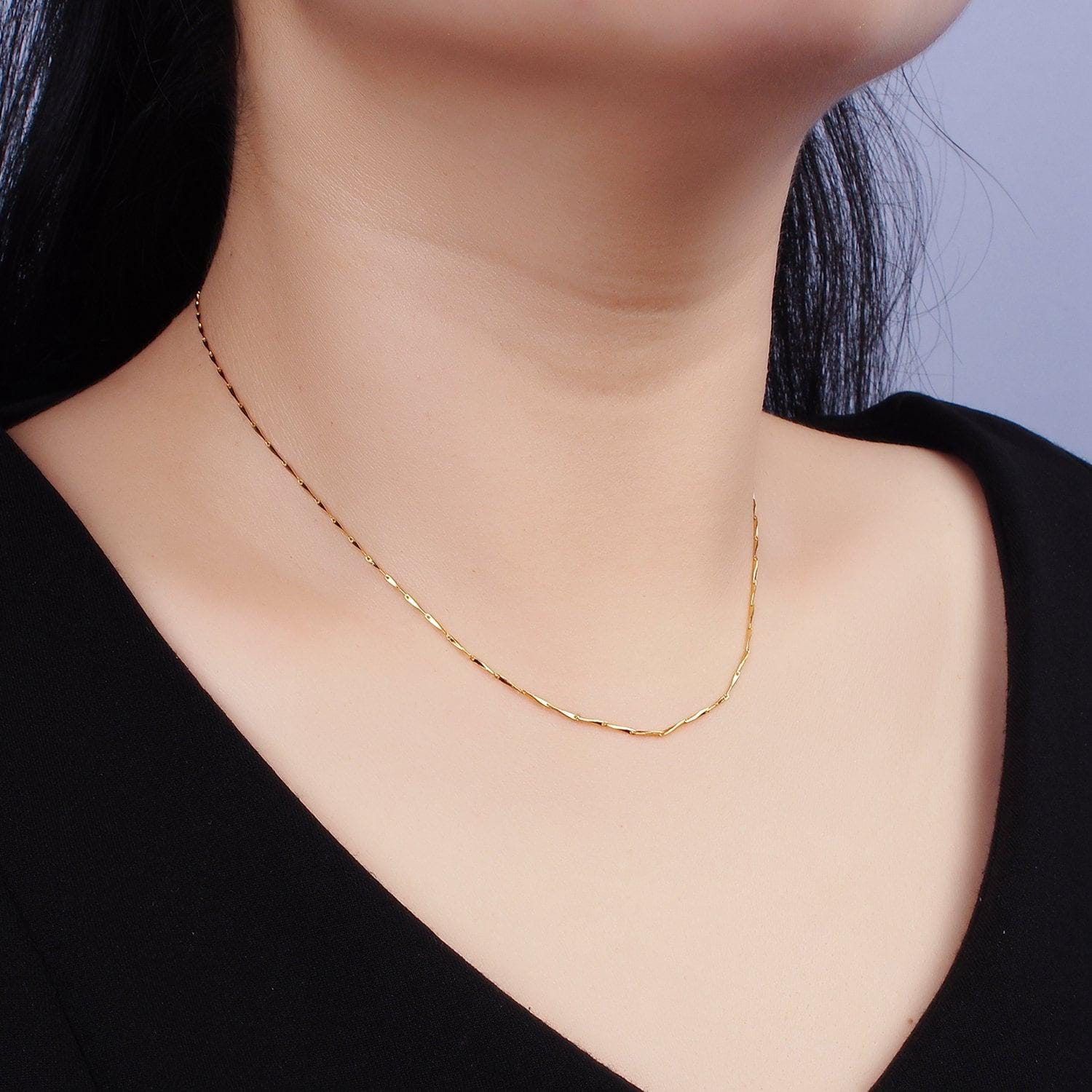 16k gold vermeil s925 sterling silver 1mm dainty horseshoe unique 16 inch chain necklace | wa-1958