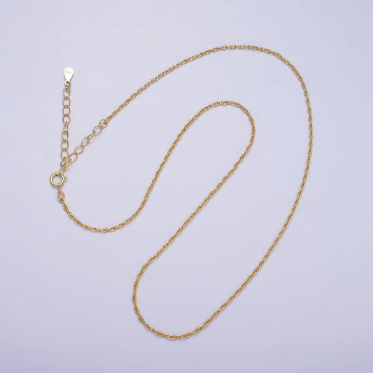 Dainty 24k gold vermeil cable chain necklace 925 sterling silver necklace chain 15.35 inch w/ 2 inch extender | wa1950