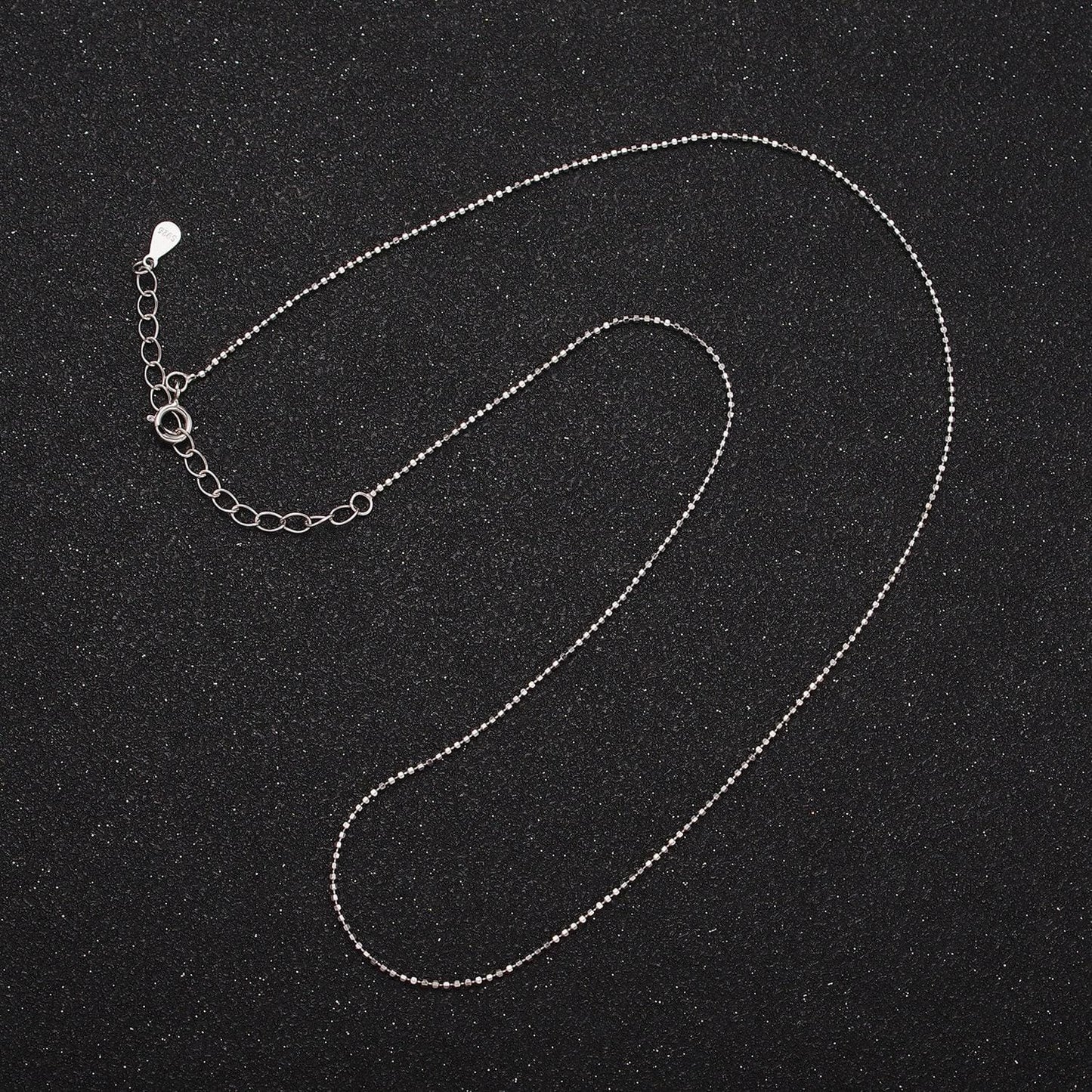 S925 sterling silver 1.5mm dainty bead 15.35 inch chain choker necklace | wa-1945