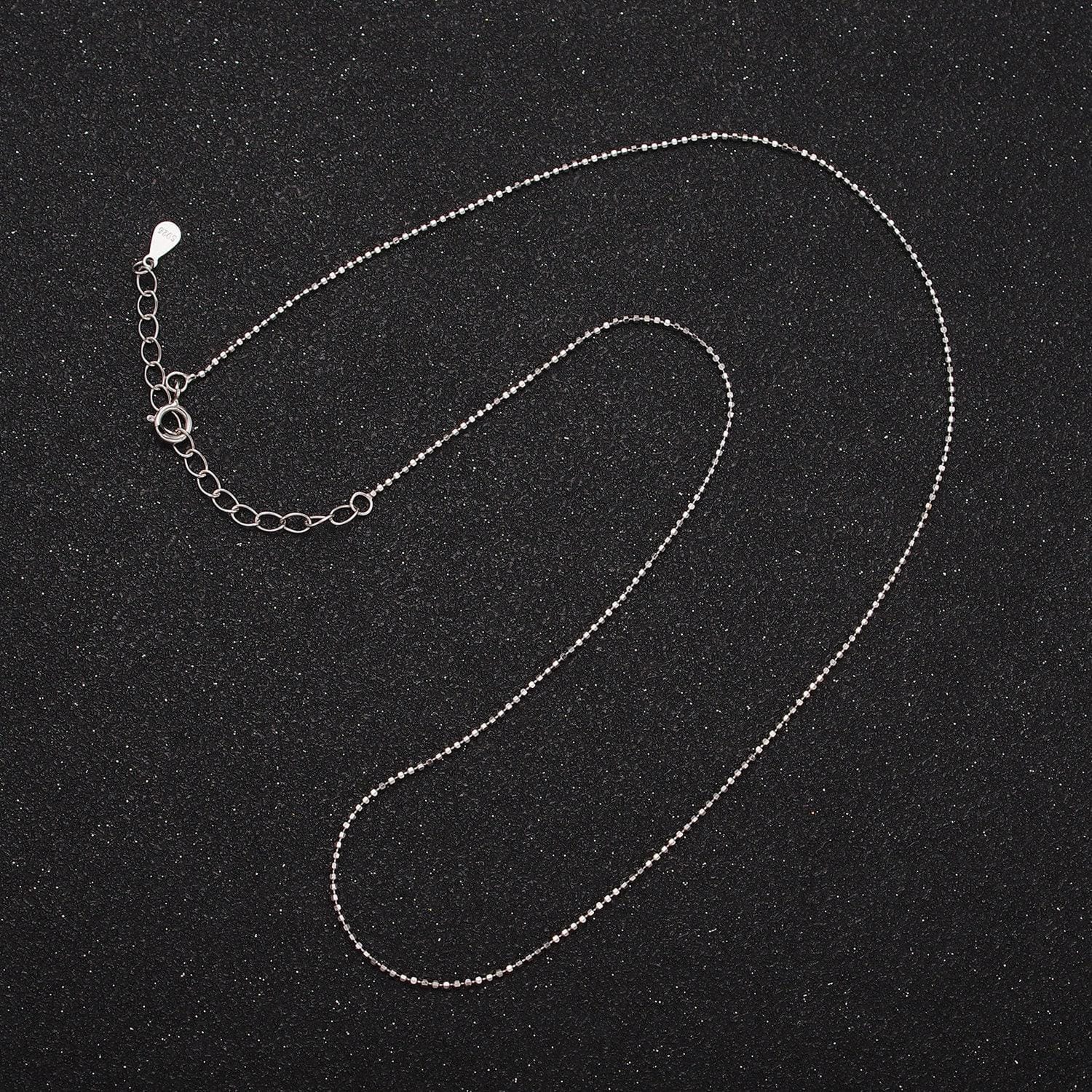 S925 sterling silver 1.5mm dainty bead 15.35 inch chain choker necklace | wa-1945