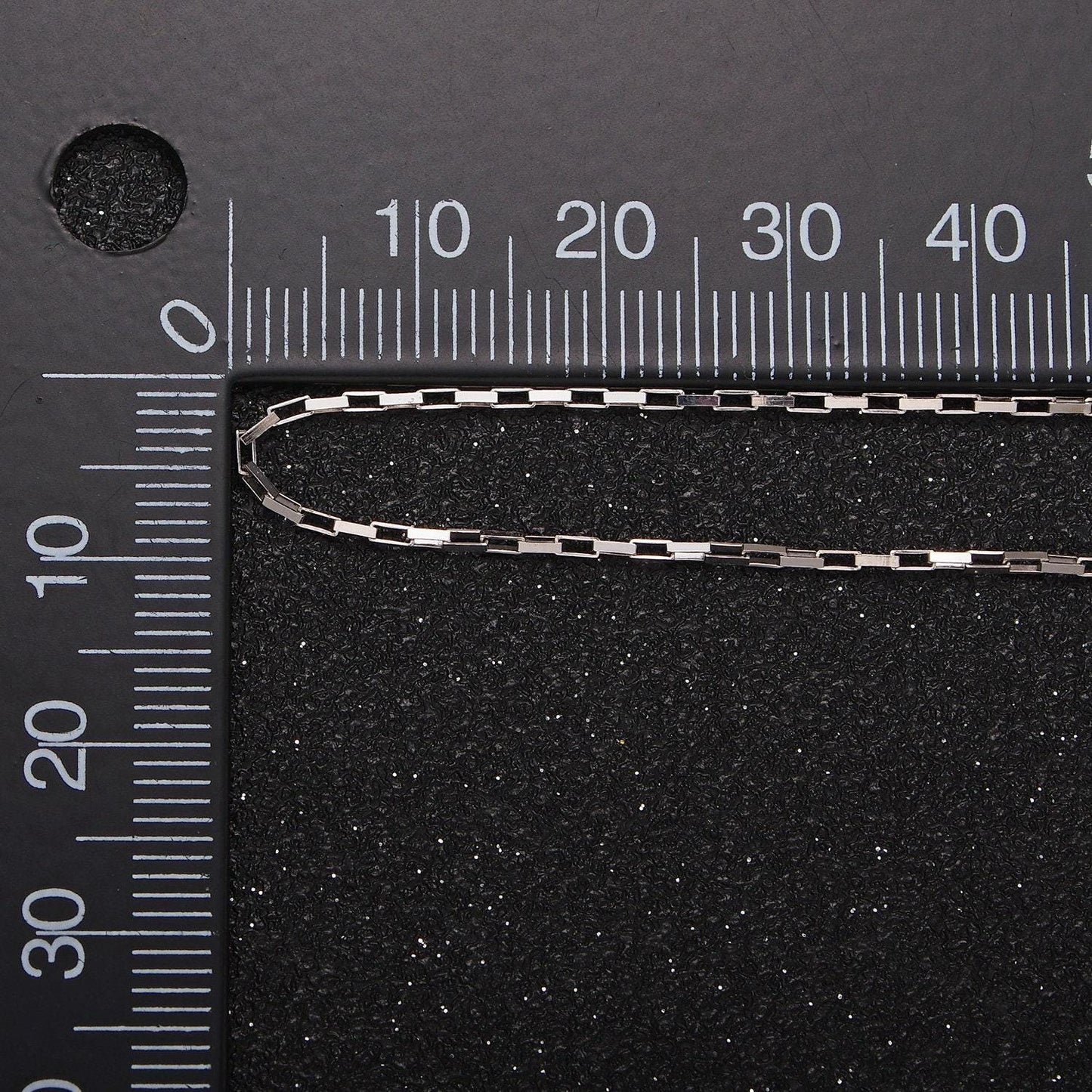 S925 sterling silver 1mm dainty rectangular box 15.5 inch choker chain necklace | wa-1942