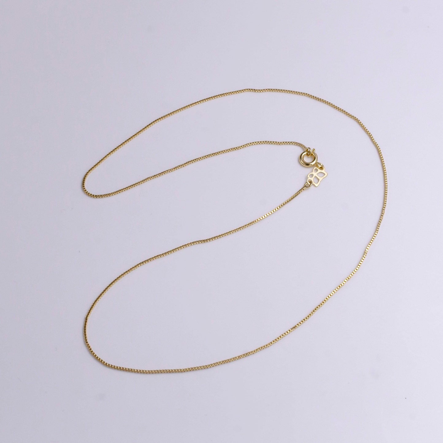 14k gold filled 0.7mm box dainty 18 inch layering chain necklace | wa-1910