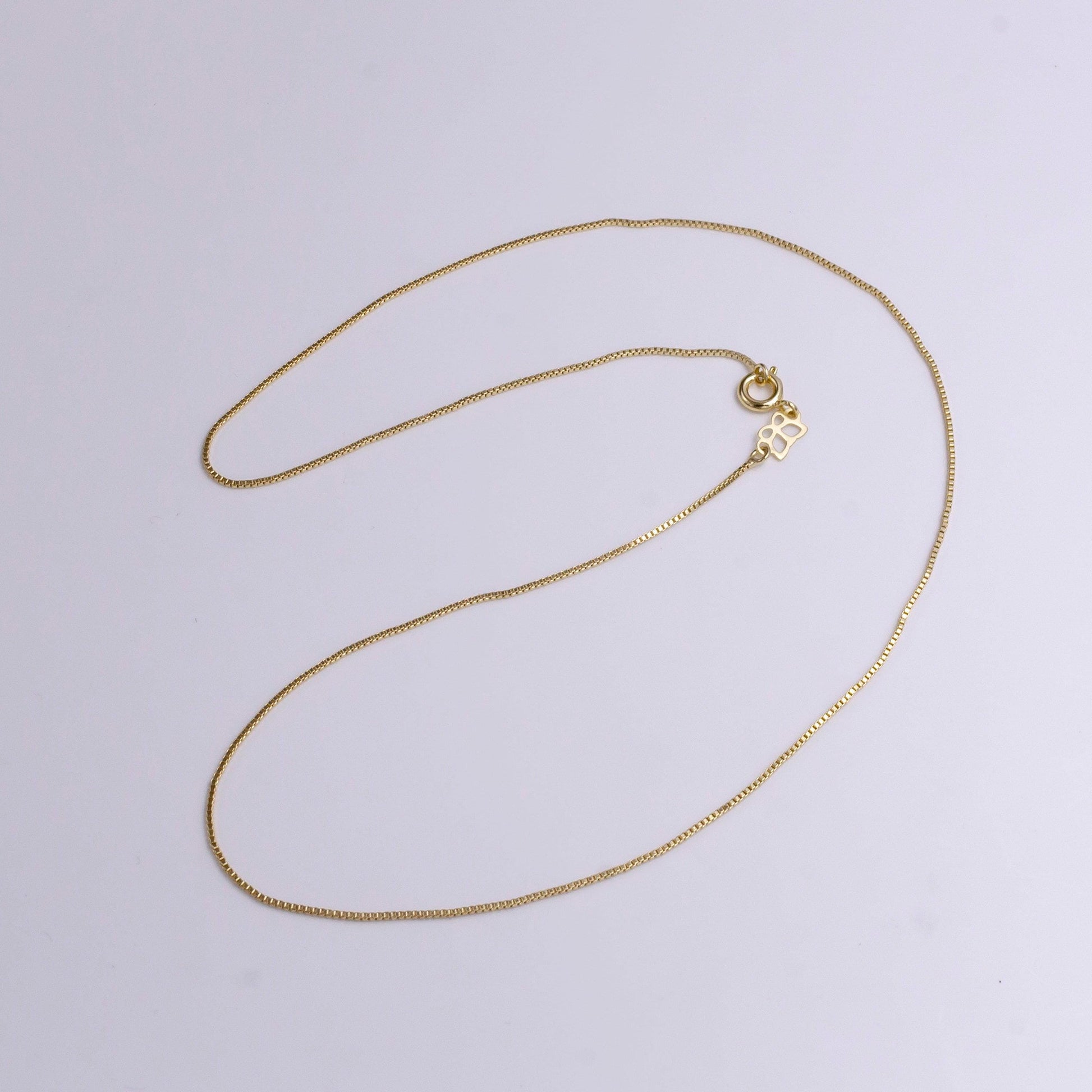 14k gold filled 0.7mm box dainty 18 inch layering chain necklace | wa-1910