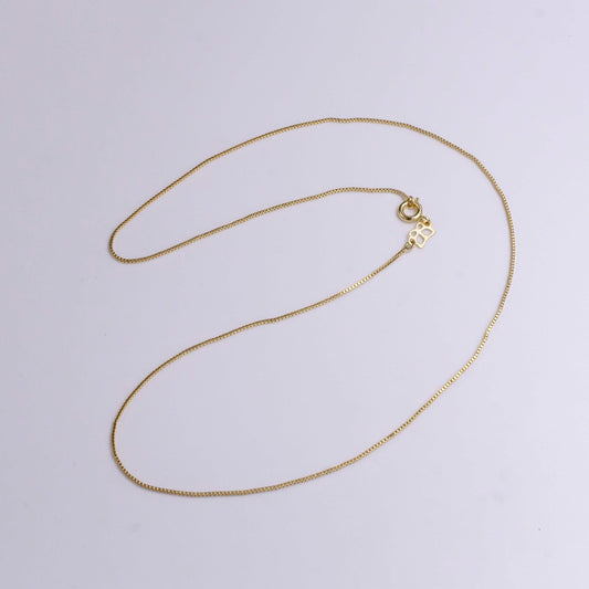 14k gold filled 0.7mm box dainty 18 inch layering chain necklace | wa-1910