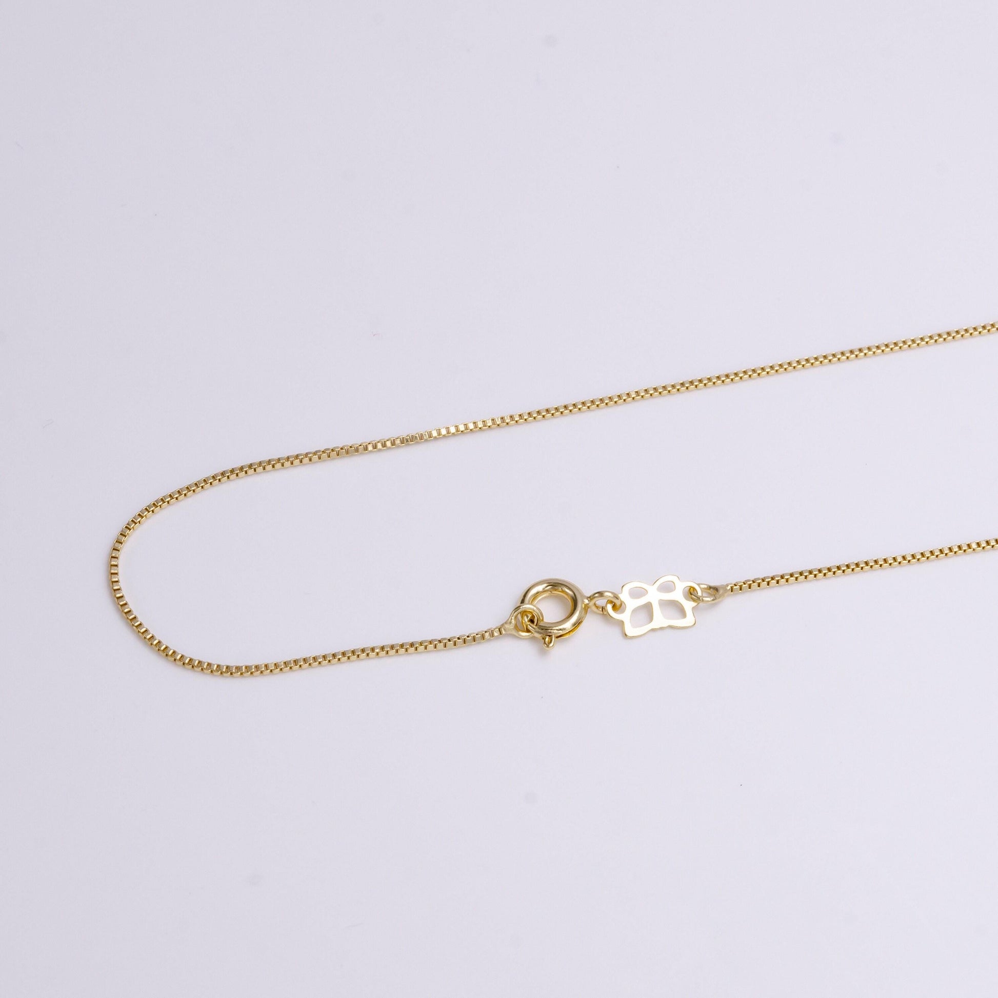 14k gold filled 0.7mm box dainty 18 inch layering chain necklace | wa-1910