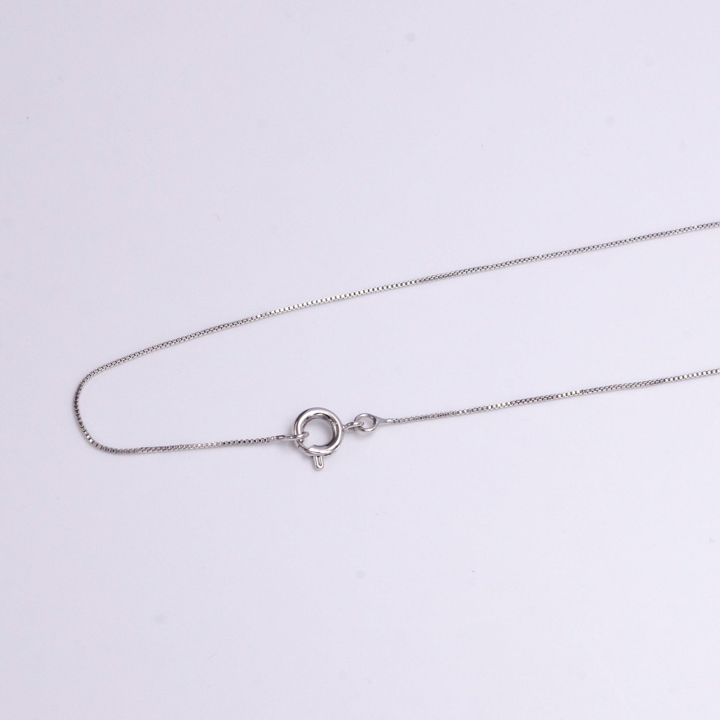 White gold filled 0.5mm dainty box chain 17.5 inch chain necklace | wa-1908
