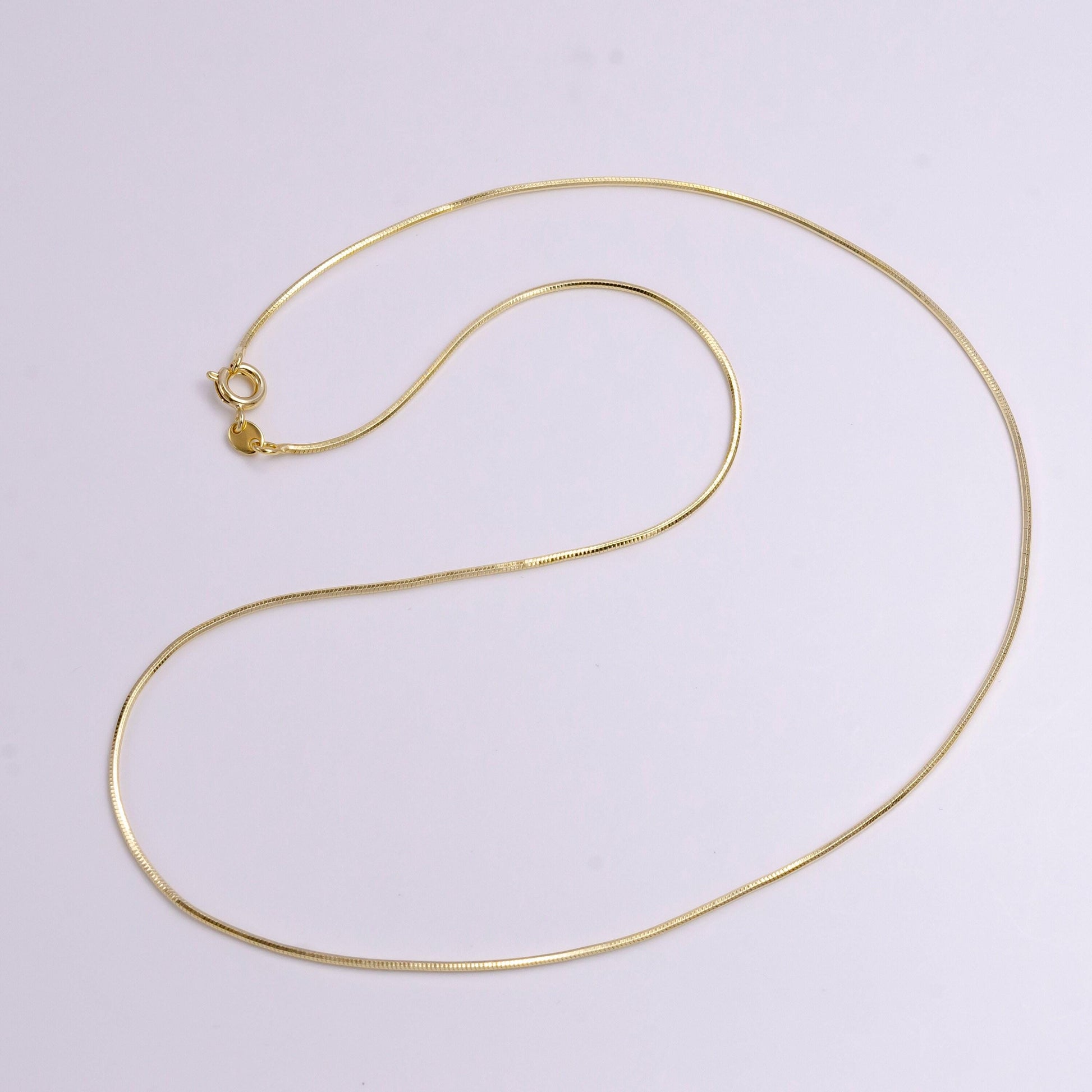 1pc 17.5'' ready to use 14k gold plated cocoon necklace chain, layer snake twisted chain necklace | wa-1905