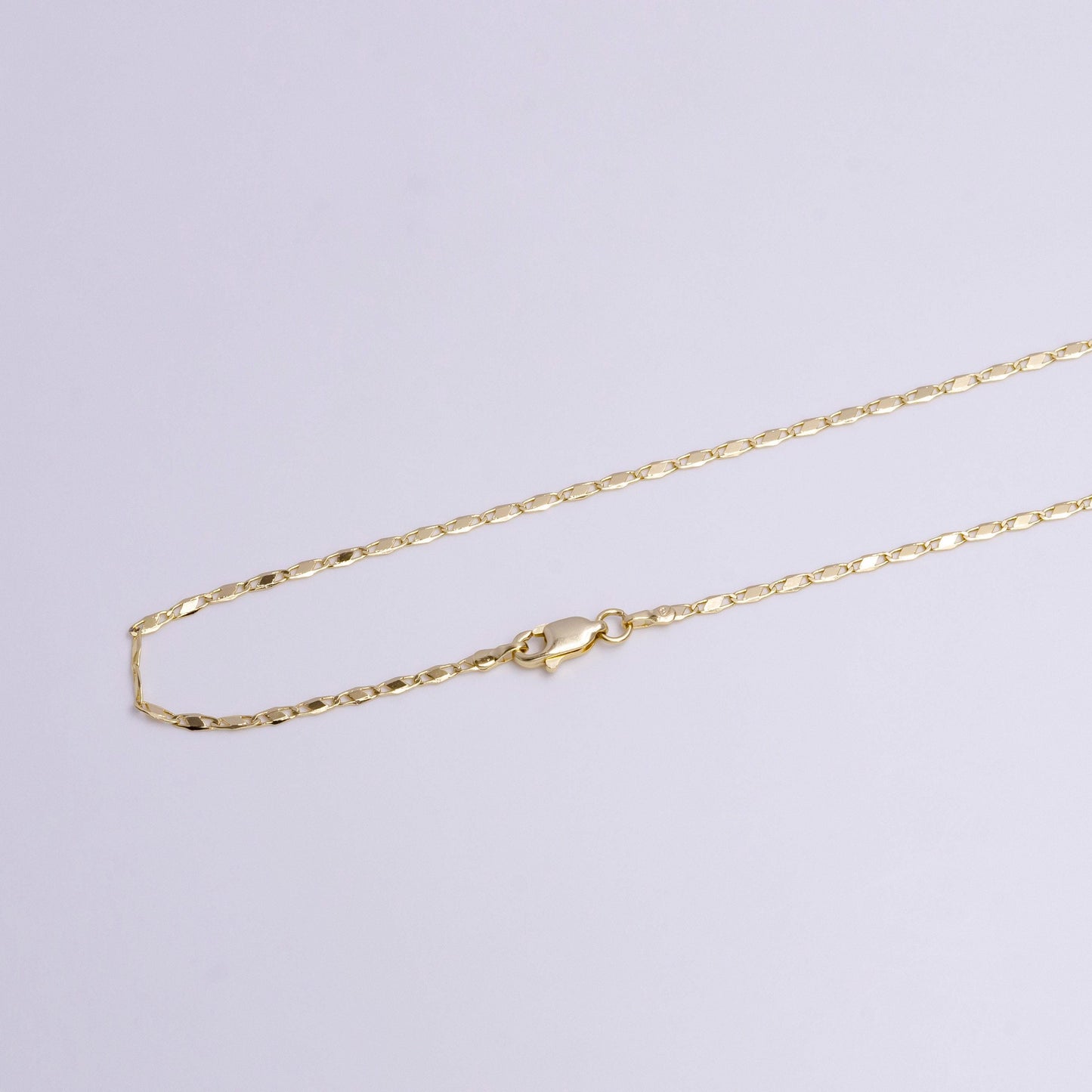 1.8mm unique mariner tilt 18 inch layering chain necklace | wa-1901