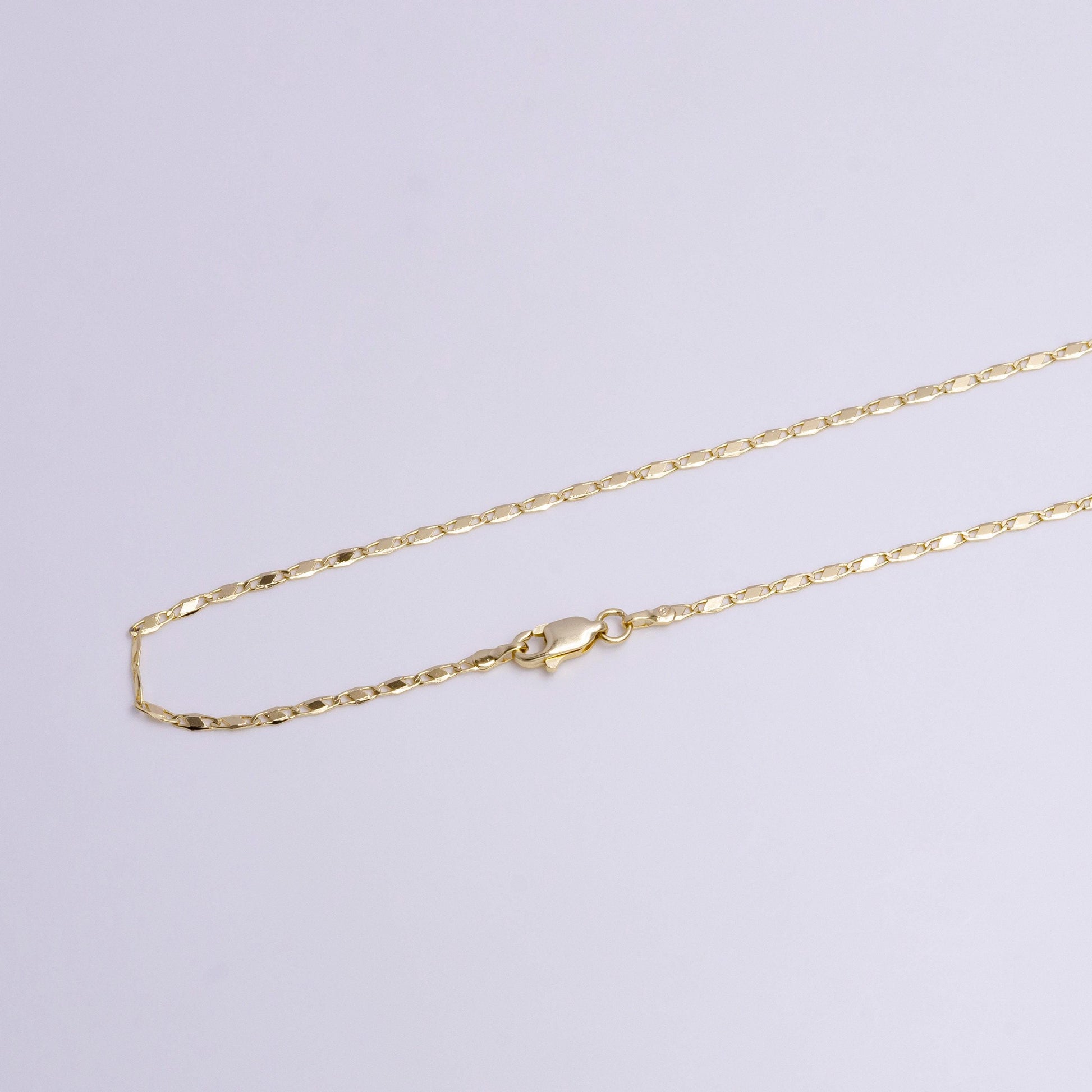 1.8mm unique mariner tilt 18 inch layering chain necklace | wa-1901