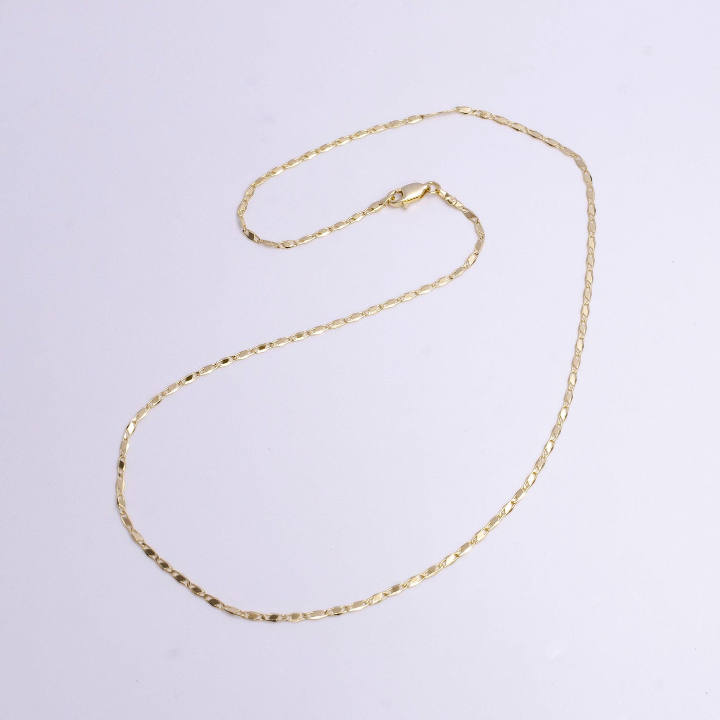 1.8mm unique mariner tilt 18 inch layering chain necklace | wa-1901
