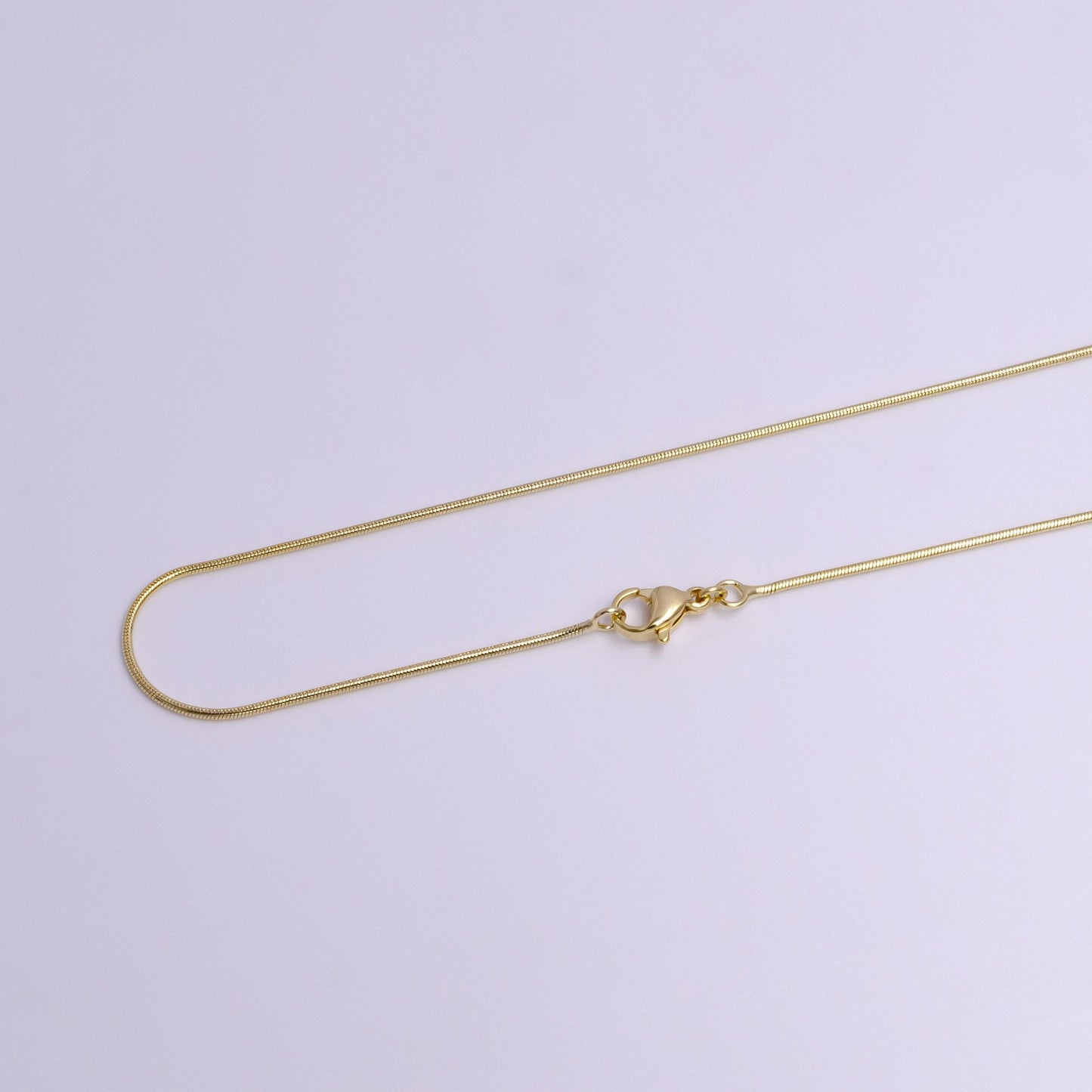 1mm dainty snake omega 17.5 inch layering chain necklace w. lobster clasps | wa-1898