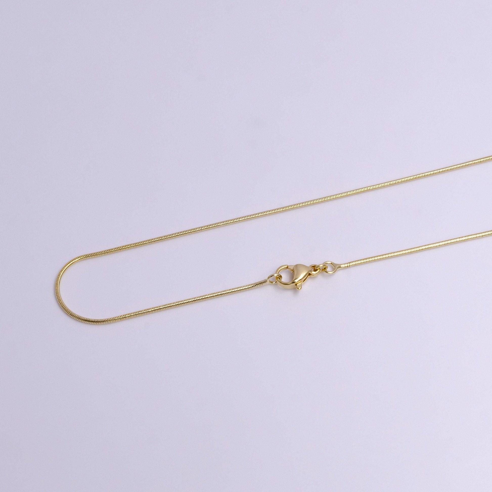 1mm dainty snake omega 17.5 inch layering chain necklace w. lobster clasps | wa-1898