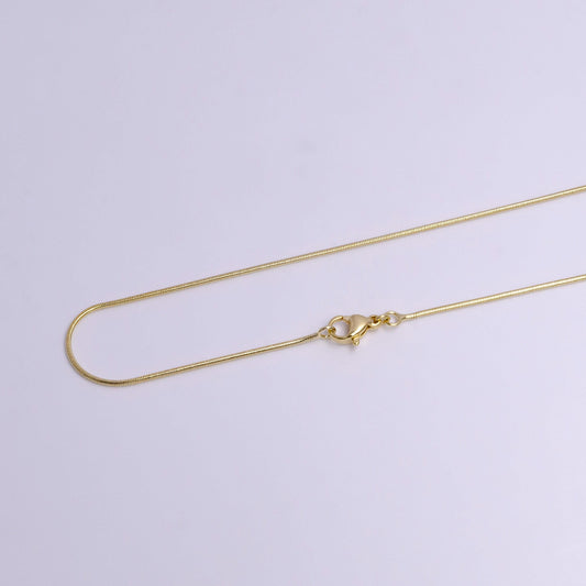 1mm dainty snake omega 17.5 inch layering chain necklace w. lobster clasps | wa-1898