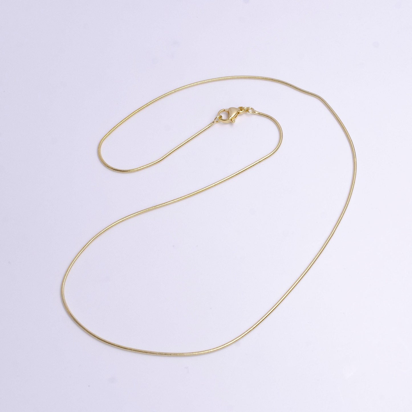 1mm dainty snake omega 17.5 inch layering chain necklace w. lobster clasps | wa-1898