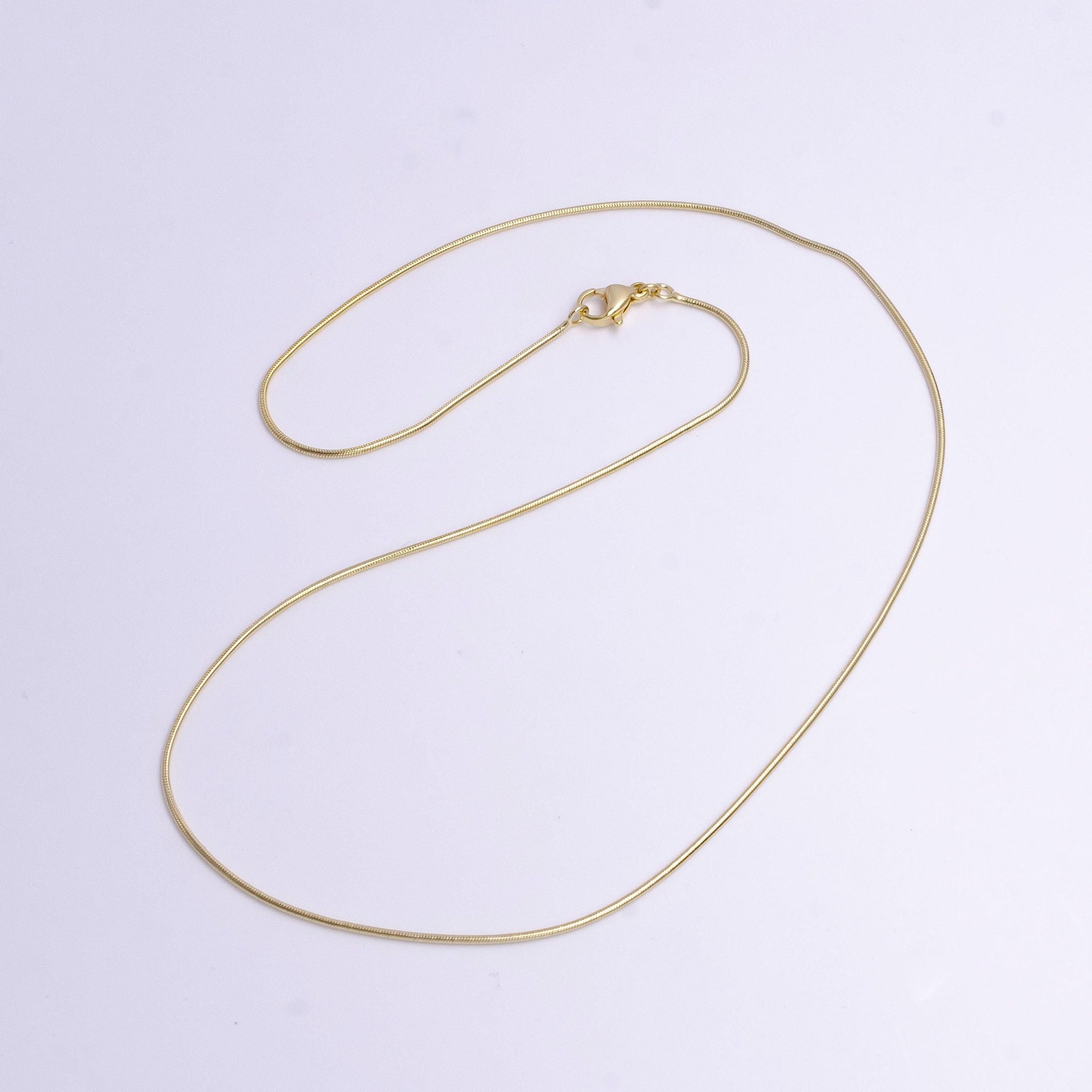 1mm dainty snake omega 17.5 inch layering chain necklace w. lobster clasps | wa-1898