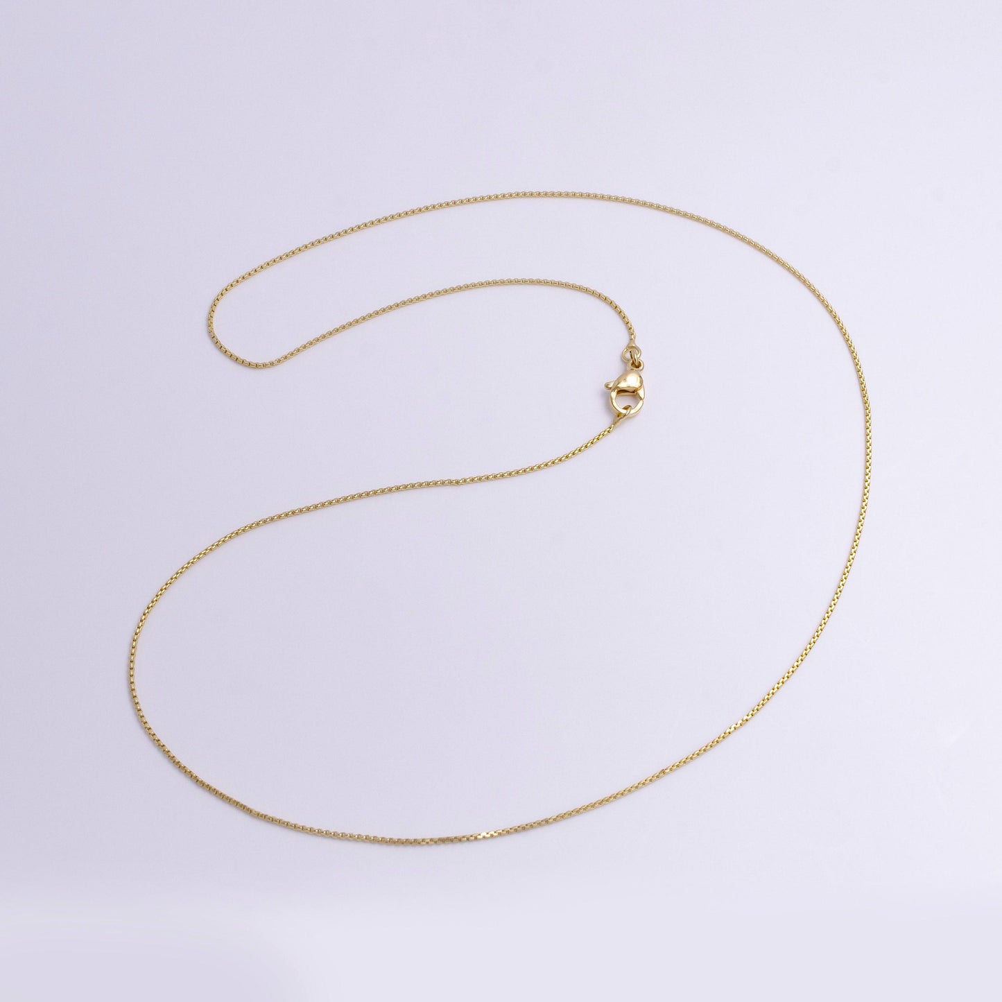 Dainty 0.8mm cable 17.5 inch layering chain necklace w. lobster clasps | wa-1897