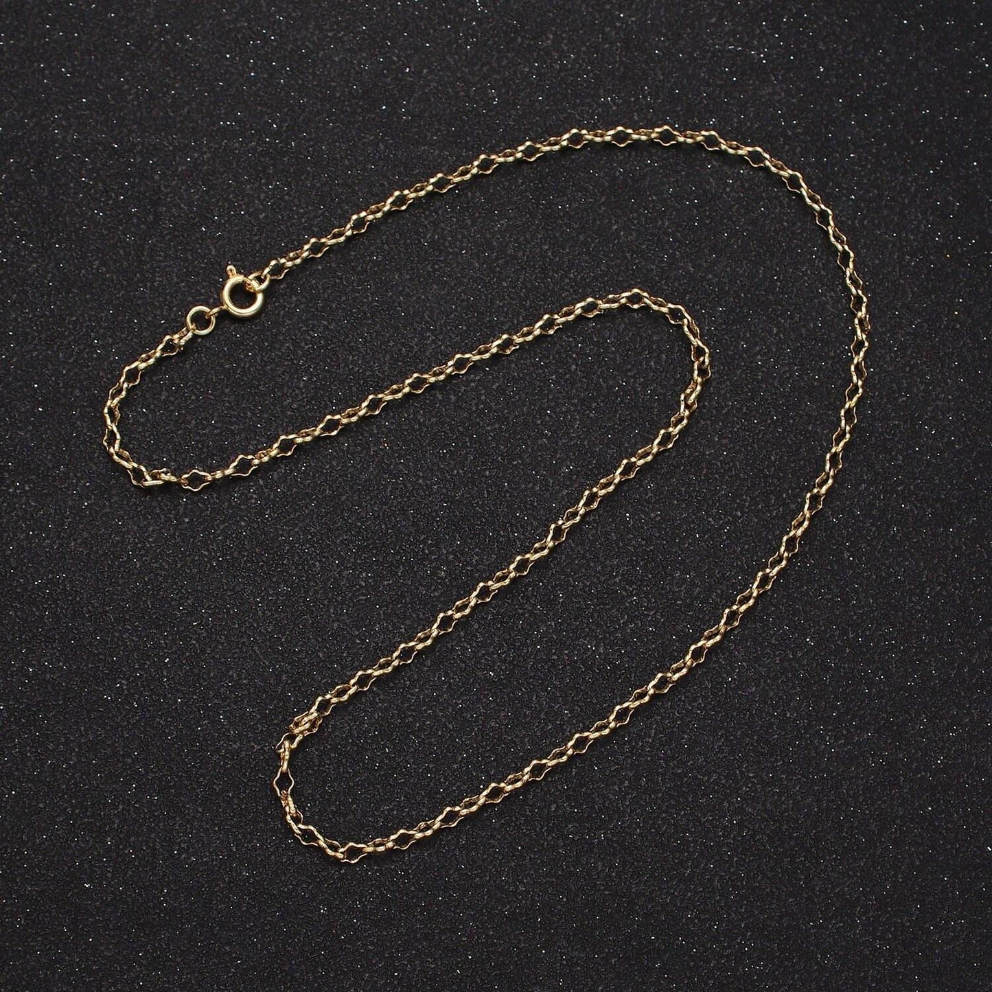 14k gold filled 3mm unique quatrefoil cable link necklace 17 inch layering necklace for her | wa-1879
