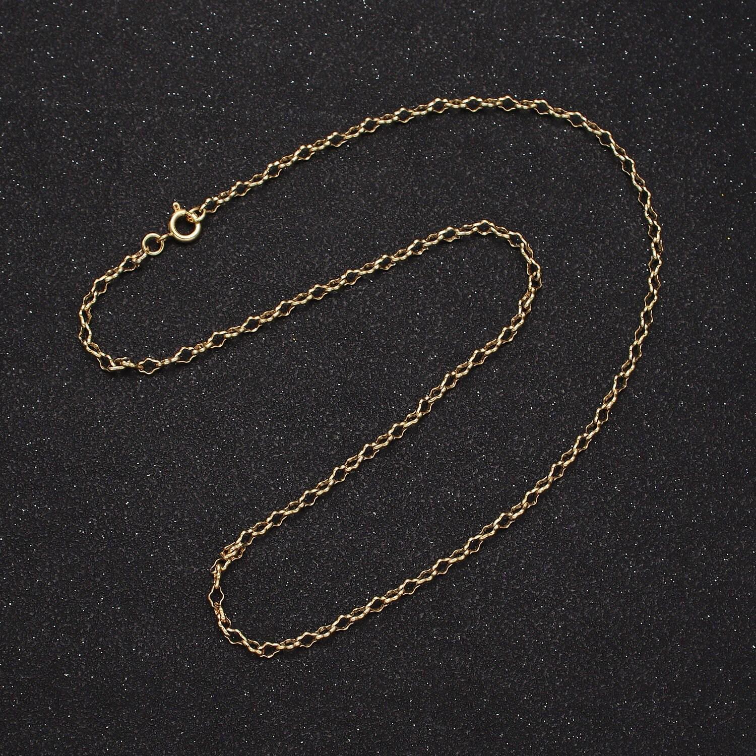 14k gold filled 3mm unique quatrefoil cable link necklace 17 inch layering necklace for her | wa-1879