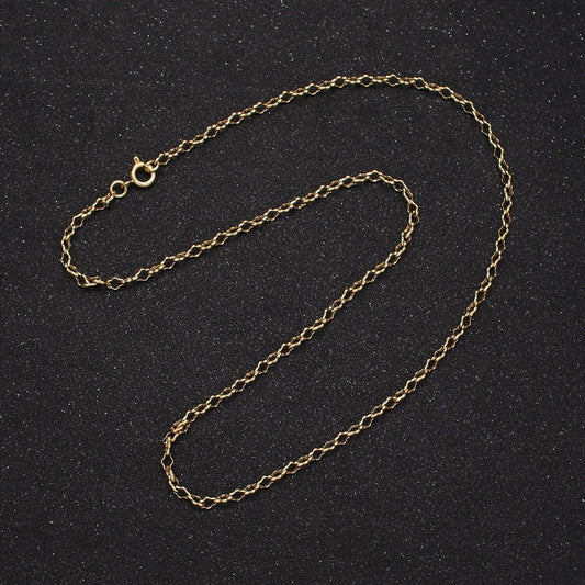 14k gold filled 3mm unique quatrefoil cable link necklace 17 inch layering necklace for her | wa-1879