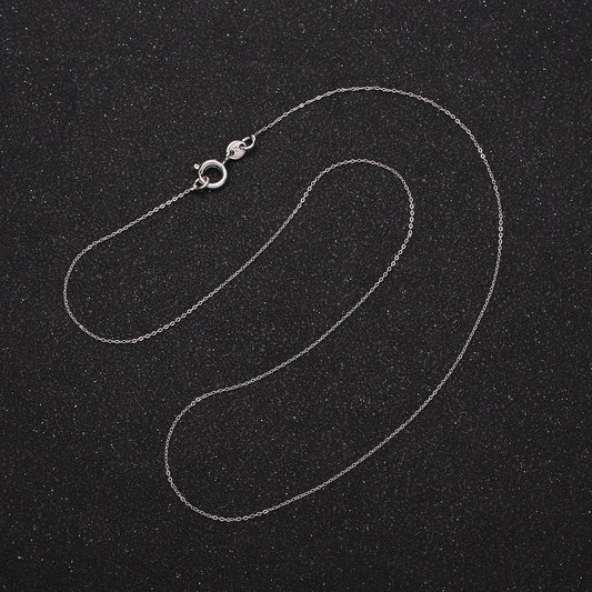 Fine silver chain necklace .50mm cable chain necklace 15.5 inch length choker necklace for her wa1877