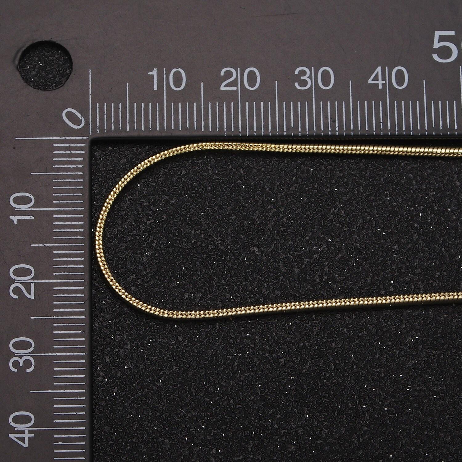 Gold thin mini round snake herringbone chain necklaces 1.7mm chain waterproof gold jewelry minimalist layered styles necklace