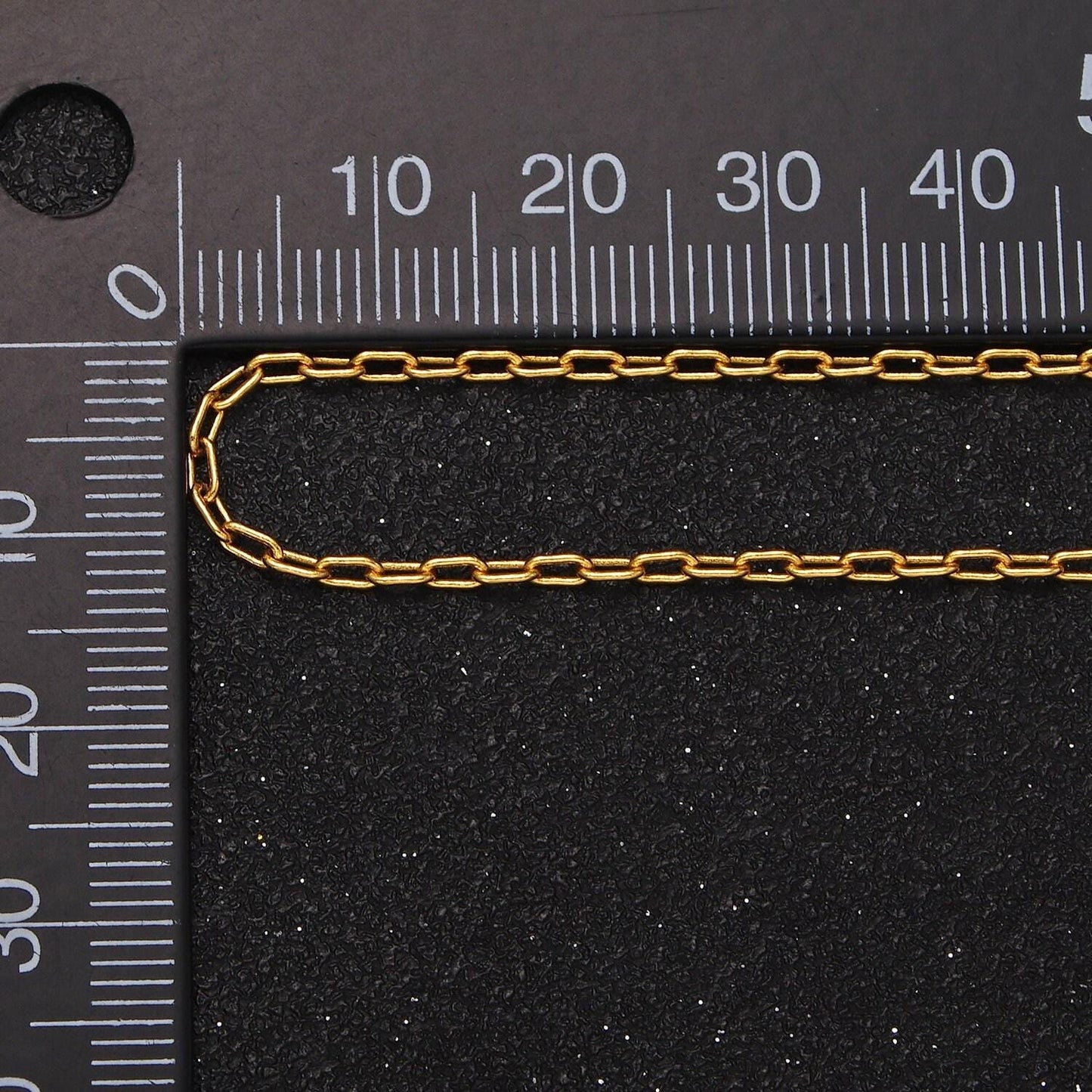 24k gold filled 1.8mm dainty paper clip chain for wholesale clip chains and jewelry making supplies findings wa1873