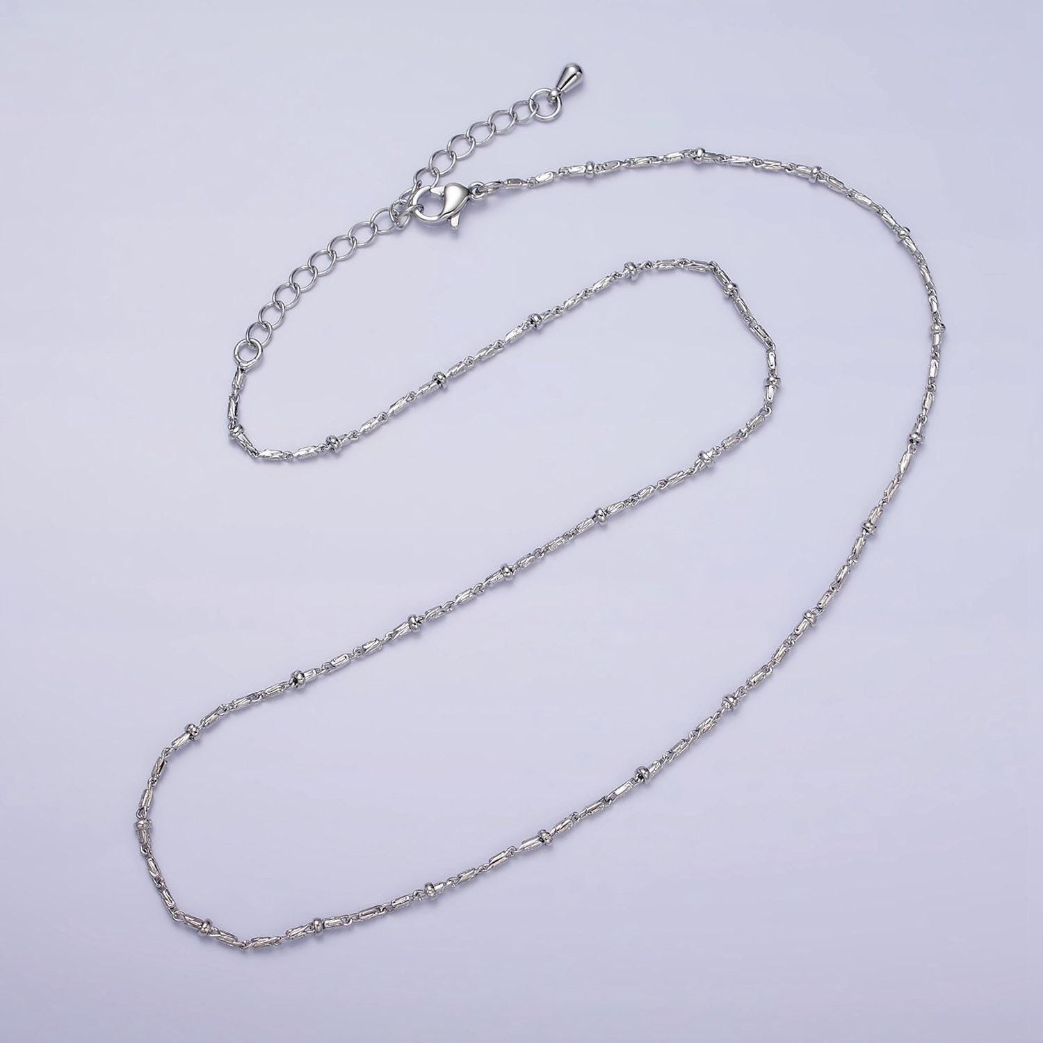 24k gold filled tube chain with gold beads for wholesale necklace dainty satellite chain jewelry making supplies | wa1857 wa1858