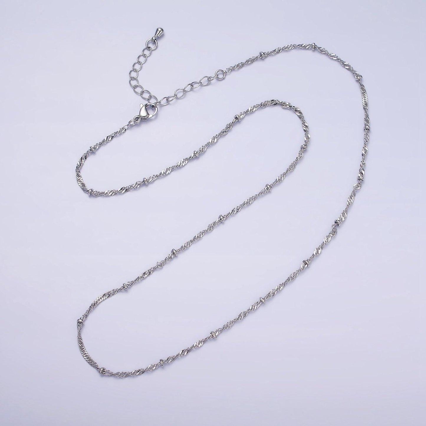 24k gold filled twisted chain with gold beads for wholesale necklace dainty satellite chain jewelry making supplies | wa-1851 wa-1851