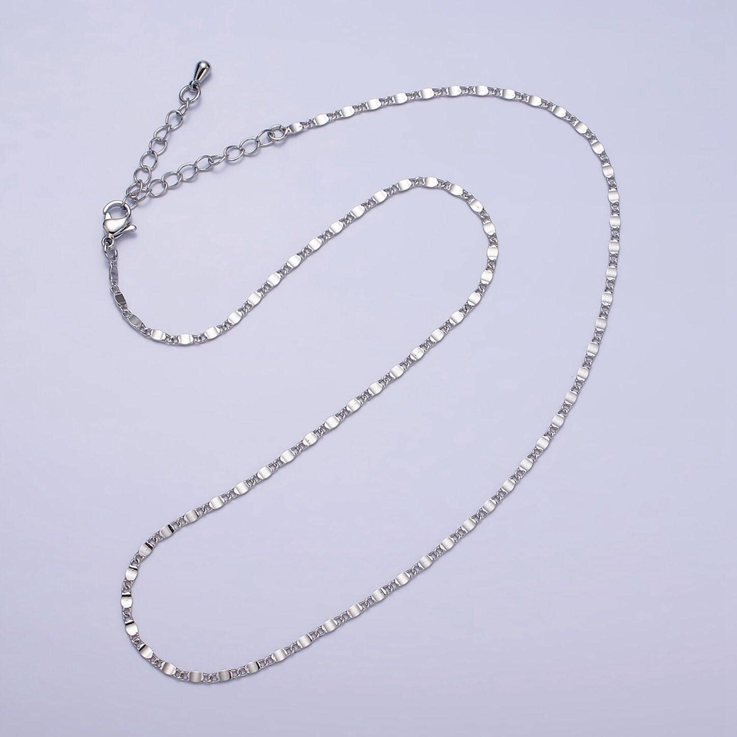 24k gold filled flat diamond cut mariner necklace 15.75 inch, 18 inches for minimalist jewelry | wa-1841 wa-1842