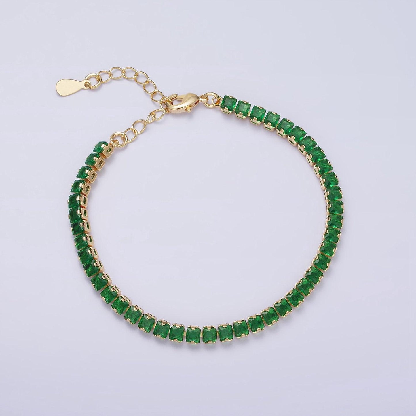 Dainty gold tennis bracelet cz silver tennis bracelet cubic zirconia bracelet green pink clear cz bracelet wa1791