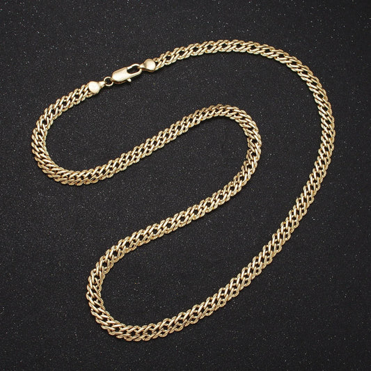 16k gold filled cuban chain necklace textured thick cuban necklace 6.6mm gold cuban chain 19.5 inch statement necklace wa1738