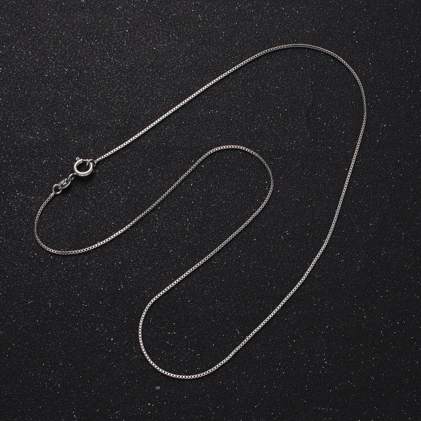 Fine silver box chain chockers necklace 1mm chain for wholesale dainty chains for minimalist jewelry styling and making wa1737