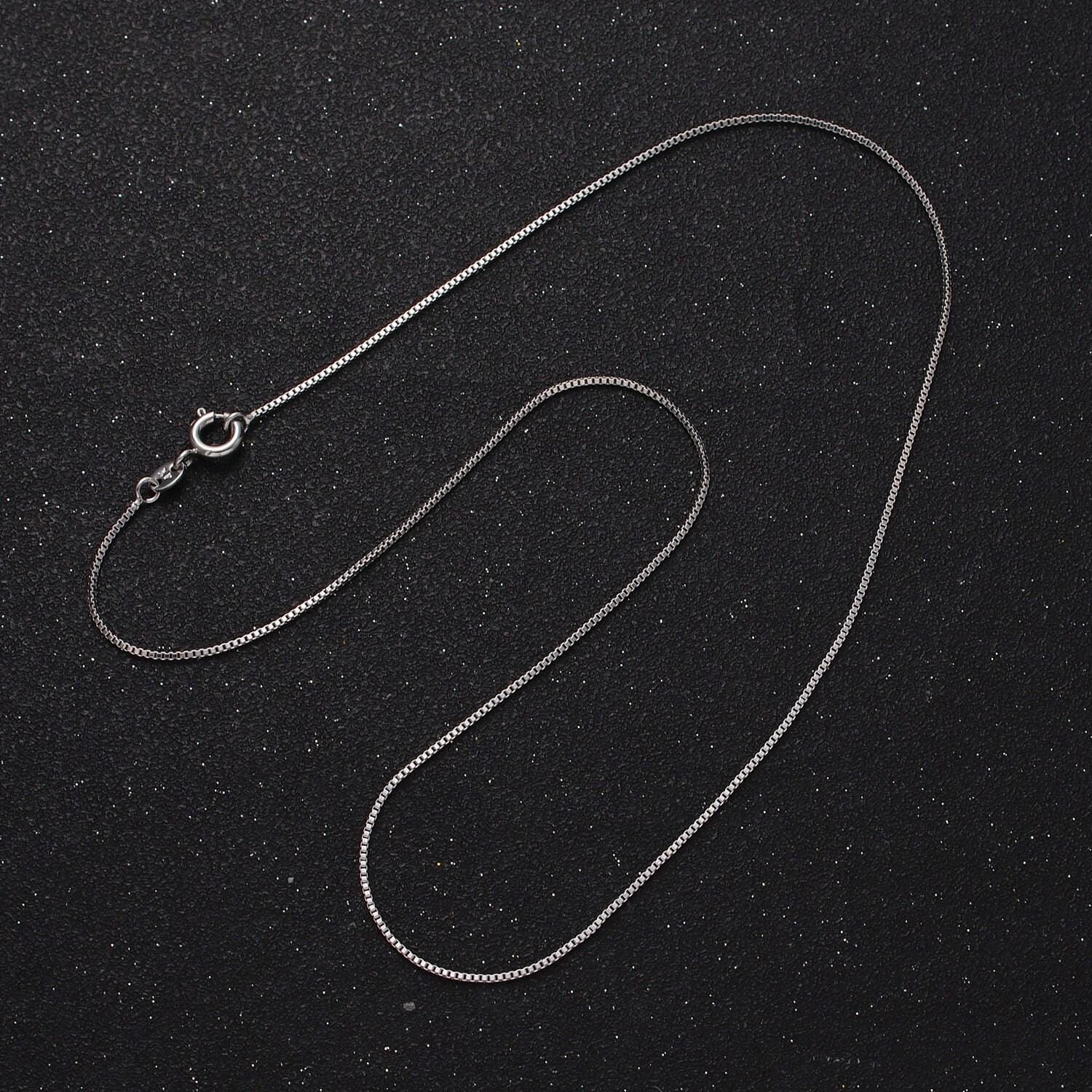 Fine silver box chain chockers necklace 1mm chain for wholesale dainty chains for minimalist jewelry styling and making wa1737