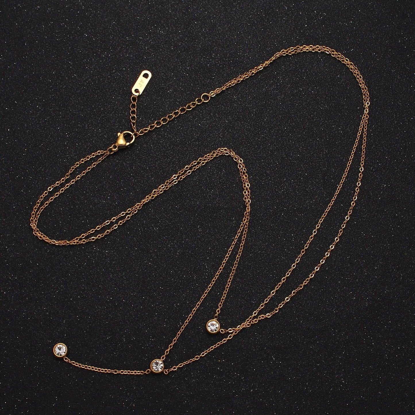 Dainty lariat y necklace for women round bezel cut long drop necklace layered chain necklace minimalist jewelry for mother day gift wa1715