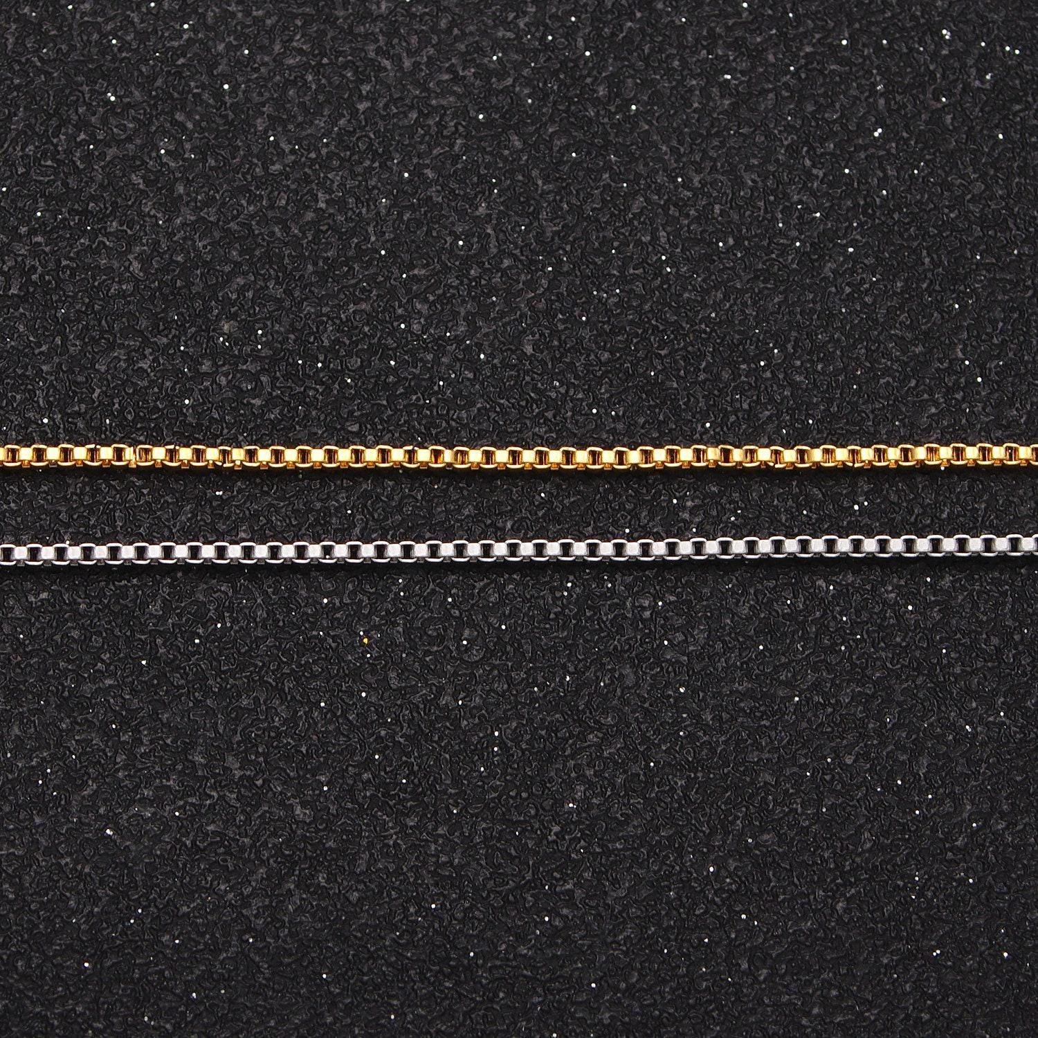 17.7" necklace stainless steel square box chain necklace dainty box chain for jewelry making with pendant charm wa-1698