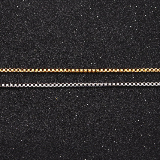17.7" necklace stainless steel square box chain necklace dainty box chain for jewelry making with pendant charm wa-1698