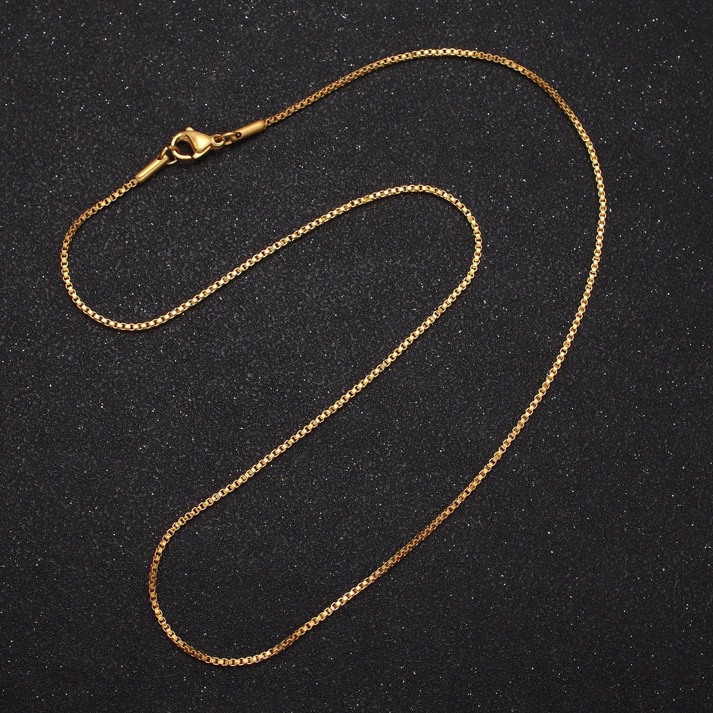 17.7" necklace stainless steel square box chain necklace dainty box chain for jewelry making with pendant charm wa-1698