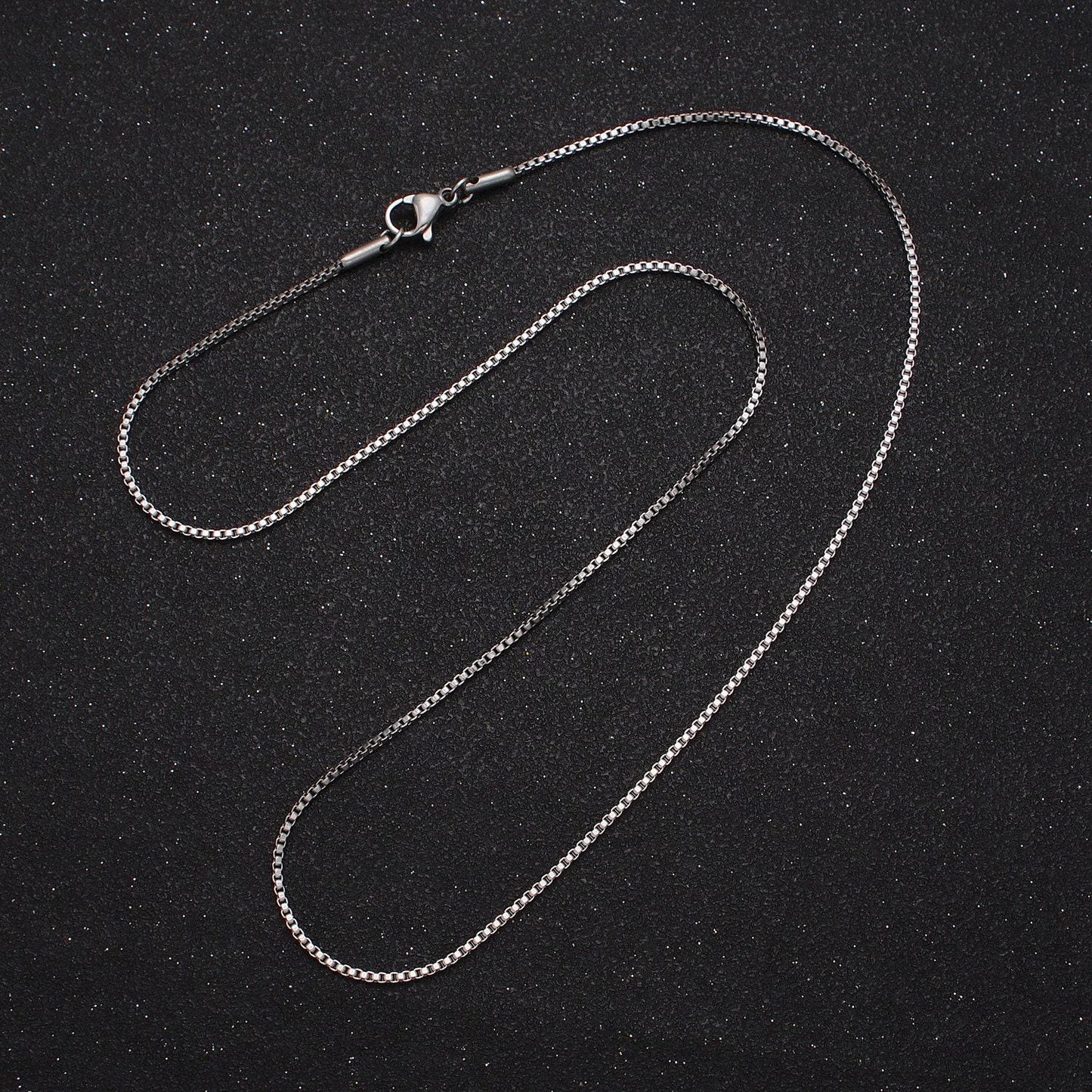 17.7" necklace stainless steel square box chain necklace dainty box chain for jewelry making with pendant charm wa-1698