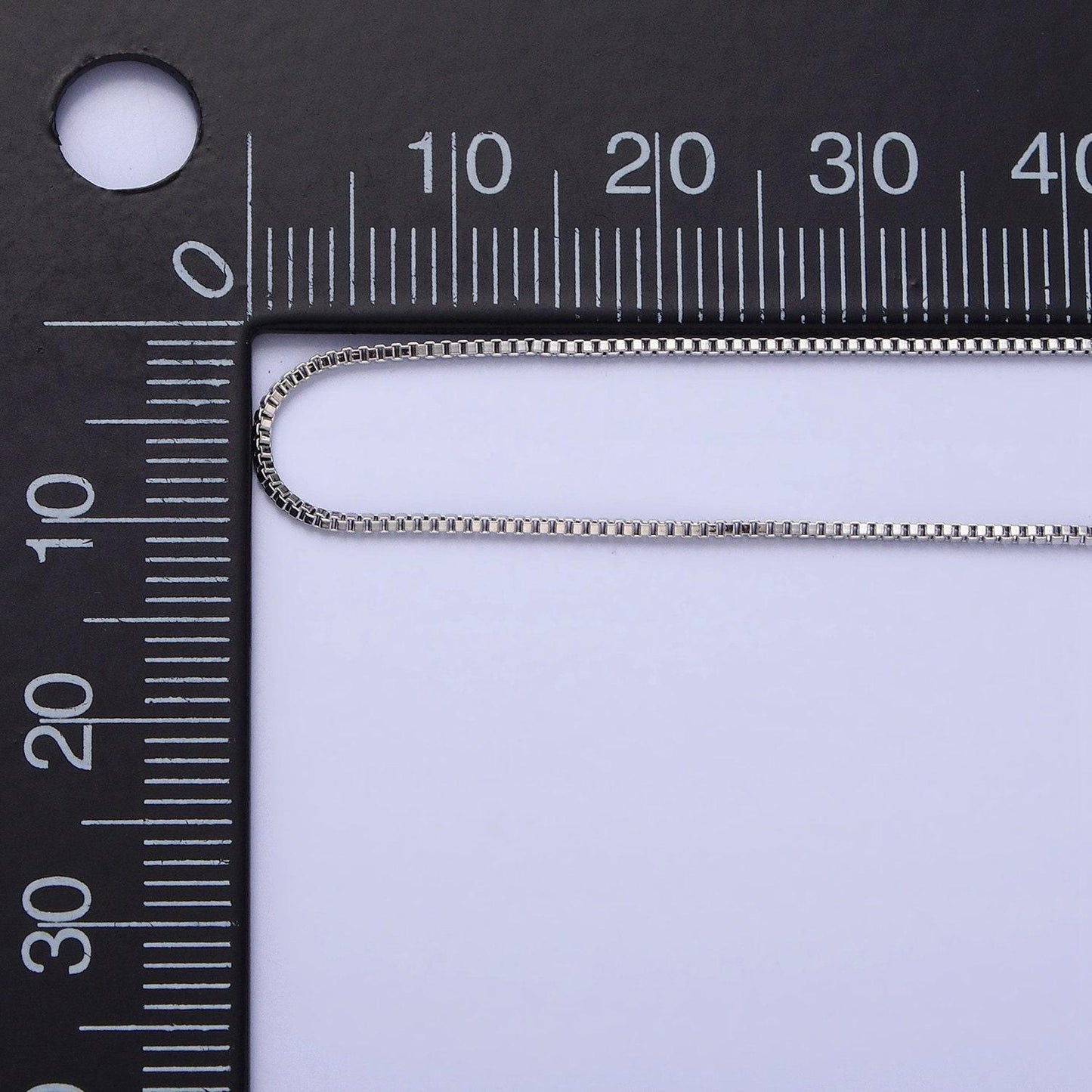 Dainty box chain necklace 19.6 inch long ready to wear necklace in silver wa1679