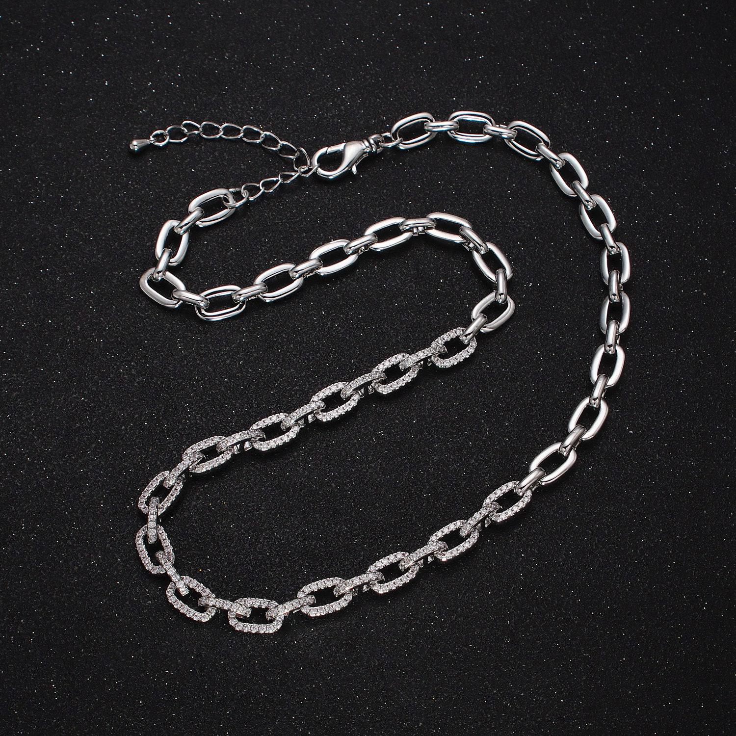24k gold filled 6.4mm cable chain cz cubic zirconia for wholesale statement necklace chains jewelry making supplies findings wa1674