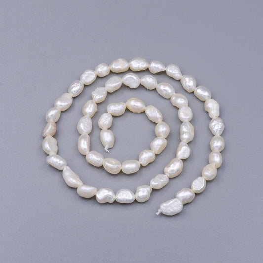 Grade aa high quality natural freshwater baroque nugget keshi pearl beads - white - approx 5mm length wa-1660