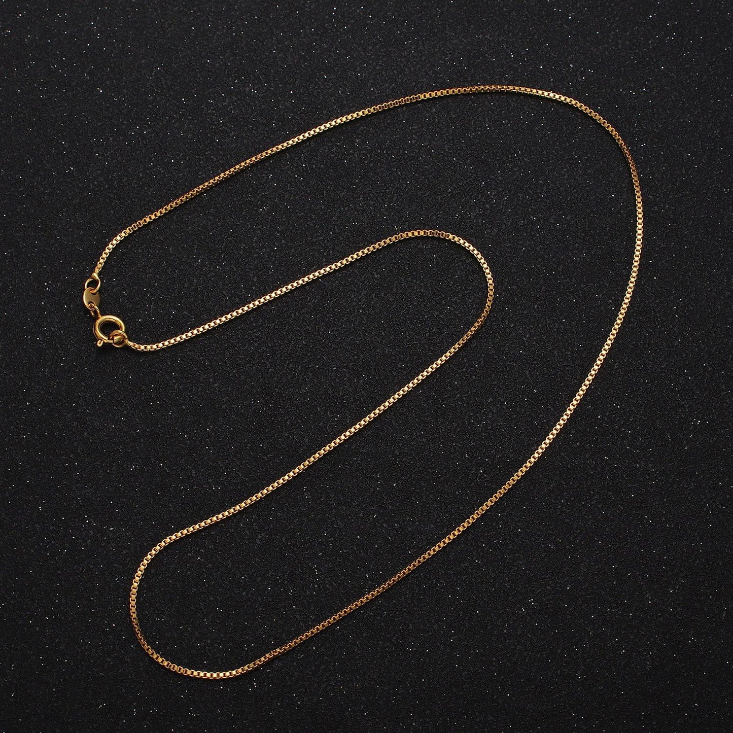 Box chain necklace 24k gold filled square box chain dainty box chain for jewelry making with pendant charm wa-1644