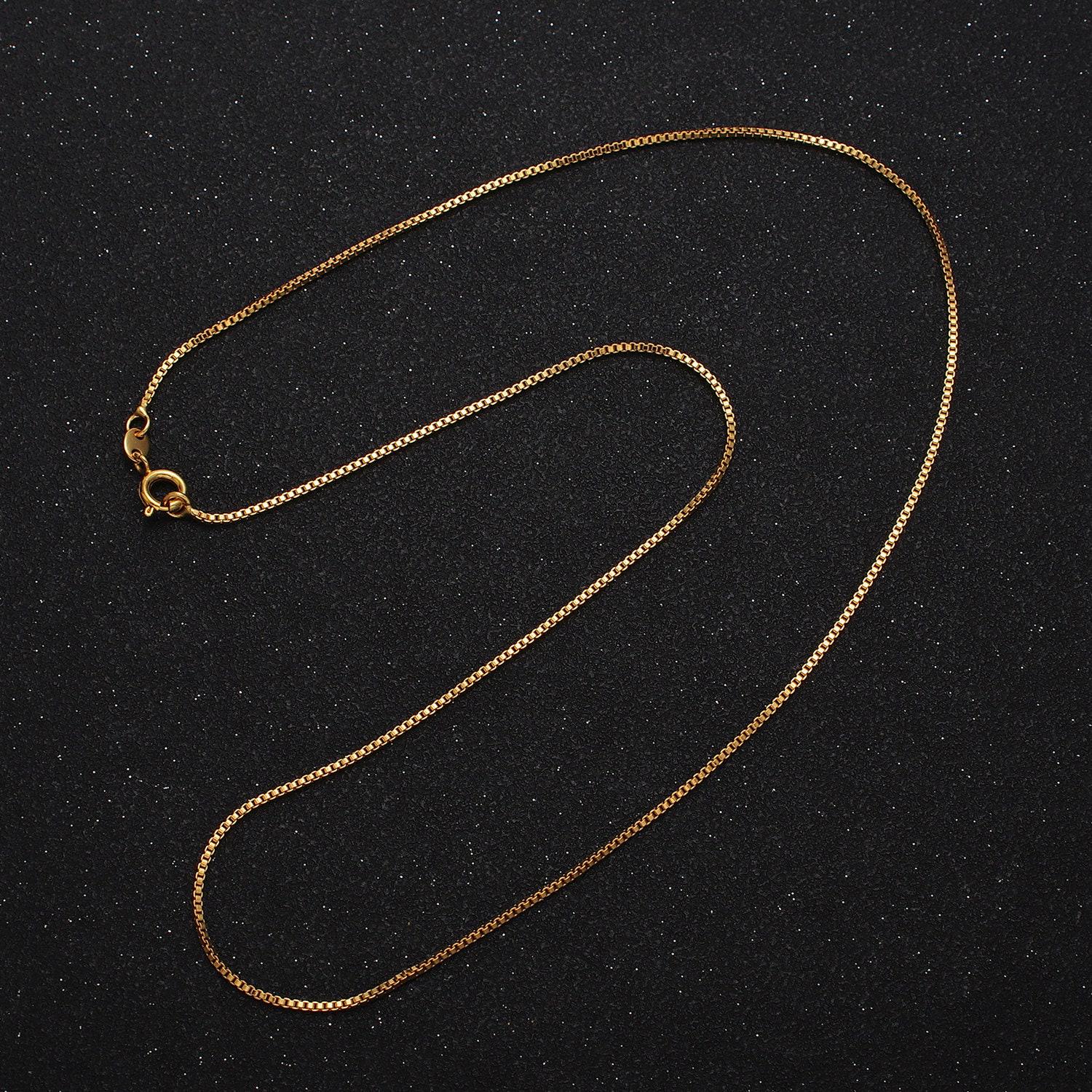 Box chain necklace 24k gold filled square box chain dainty box chain for jewelry making with pendant charm wa-1644