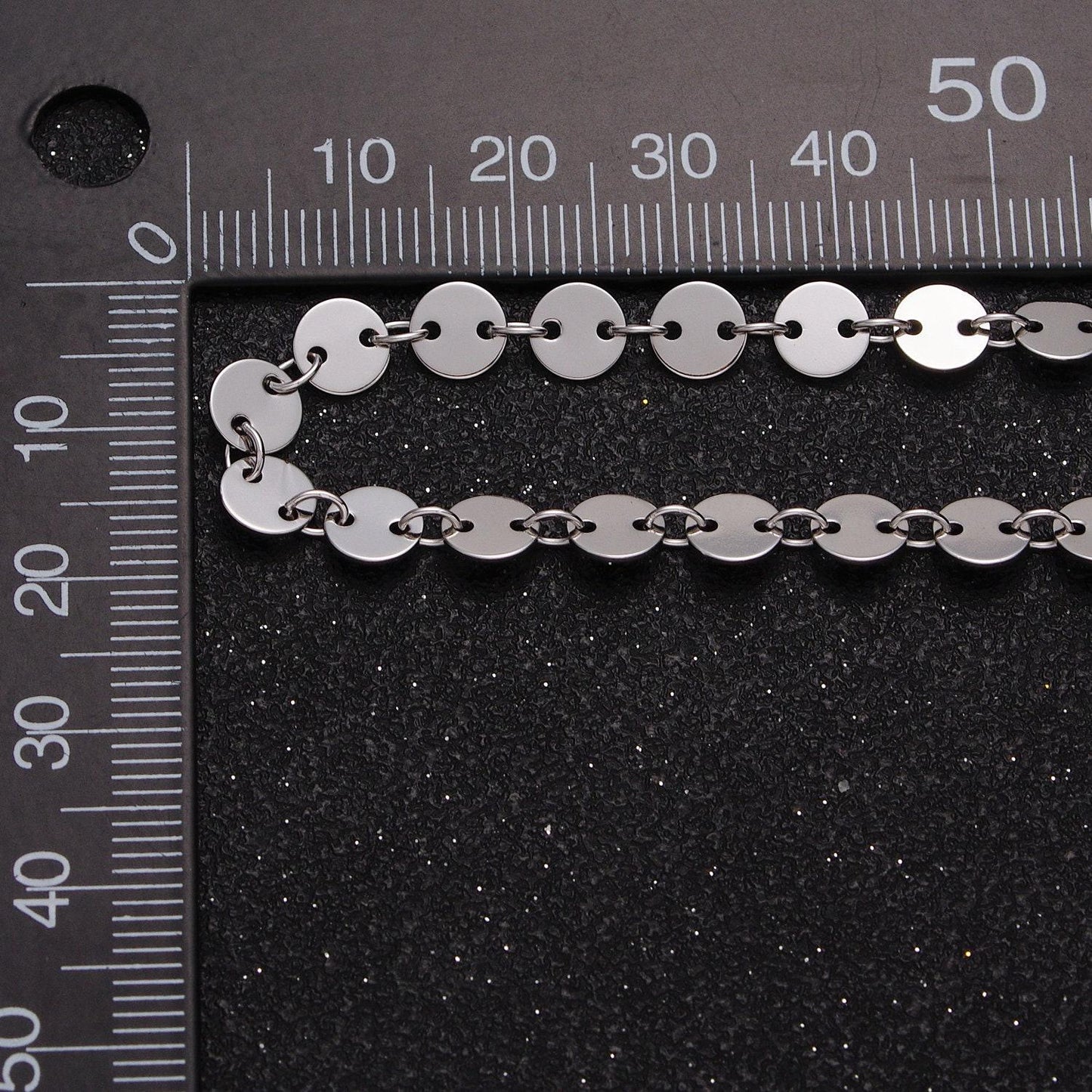 Long silver sequin necklace dot silver layer necklace sequin chain coin chain minimalist necklace for statement jewelry wa-1600