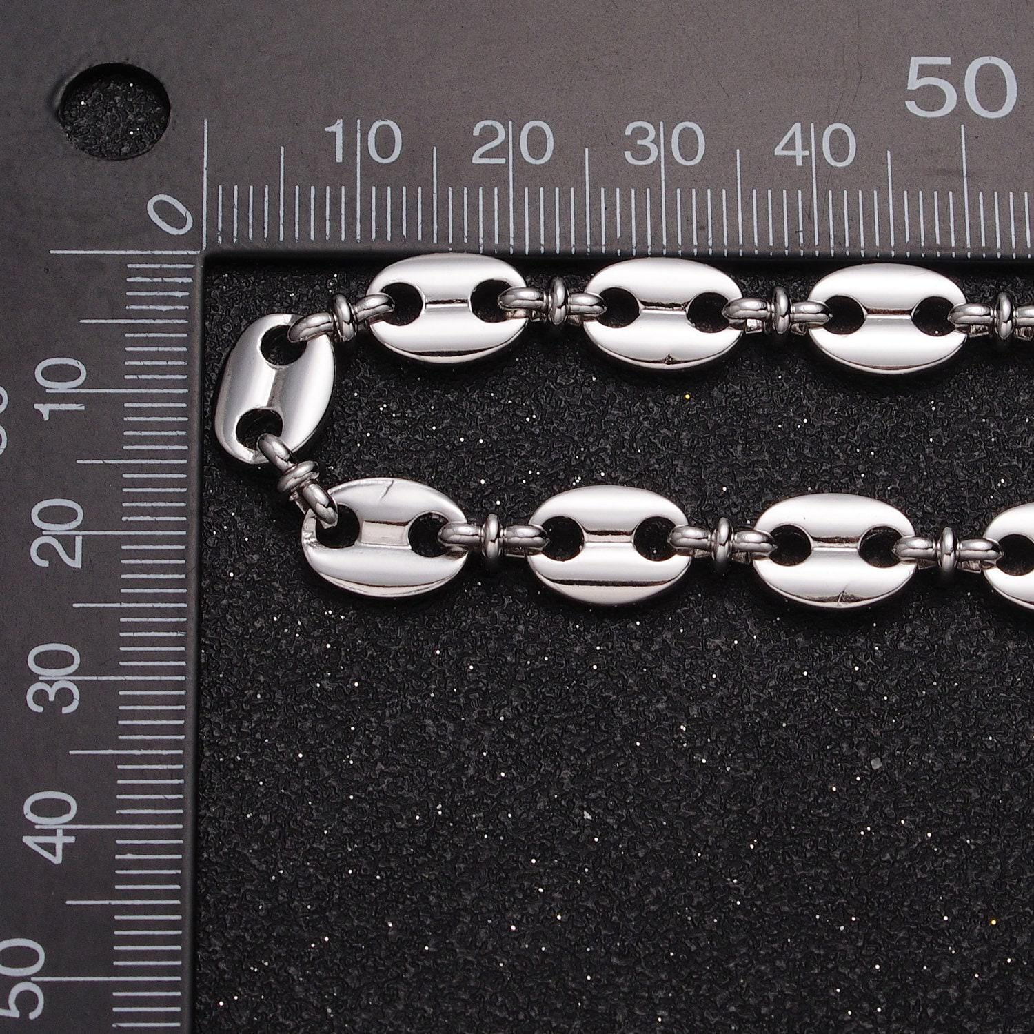 Bold anchor link necklace silver mariner chain necklace for men women necklace 8mm width link ready to wear necklace layering wa-1596