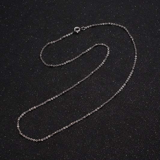1mm beaded satellite chain silver satellite necklace dainty simple everyday 16.5 inch layering necklace for minimalist jewelry wa-1594