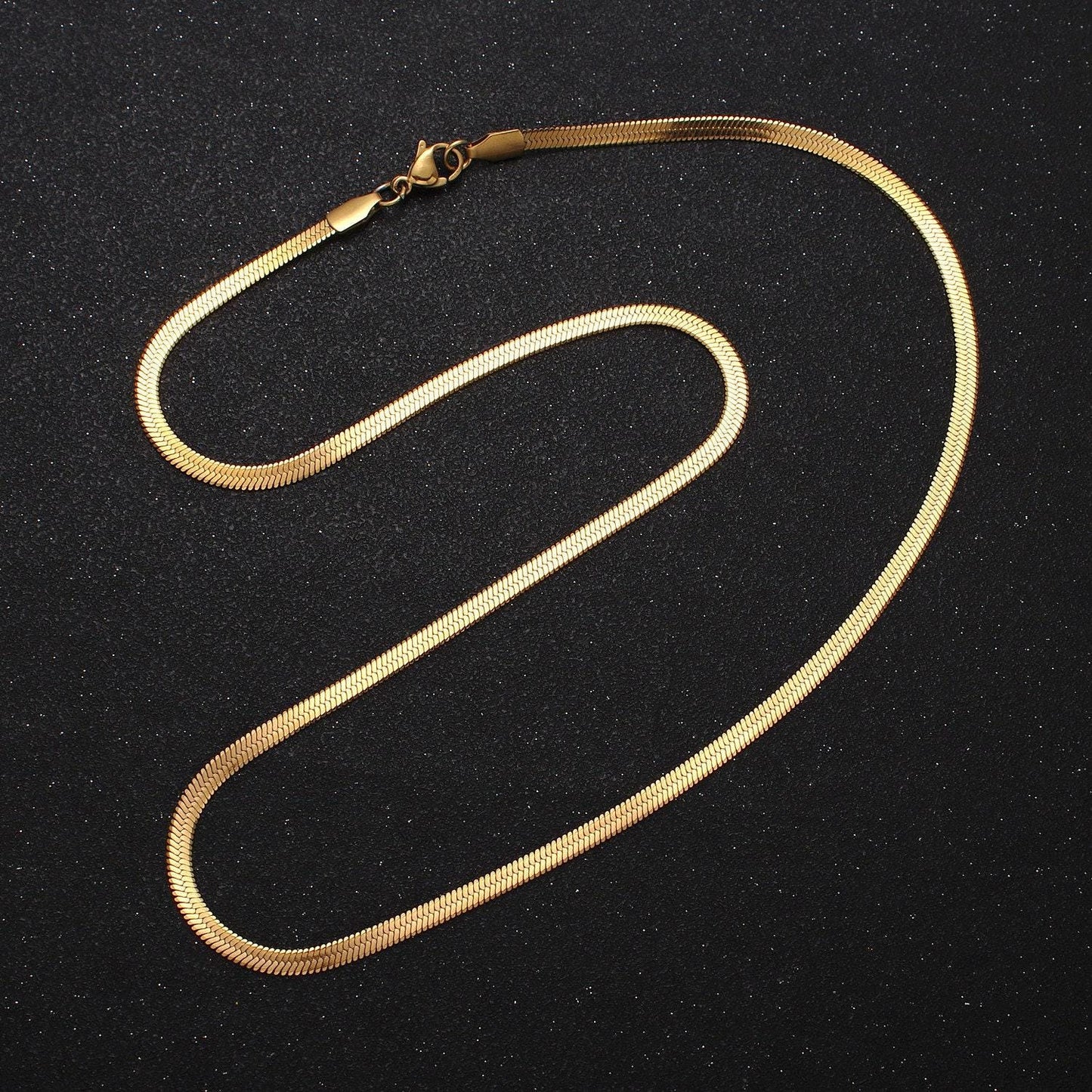 2.5mm stainless steel herringbone chain necklace for jewelry making, 18 inch finished ready to wear herringbone chain wa1552