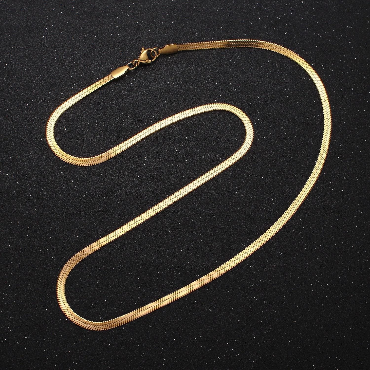 2.5mm stainless steel herringbone chain necklace for jewelry making, 18 inch finished ready to wear herringbone chain wa1552