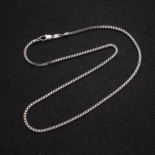 Silver box chain necklace - men's/unisex 2mm waterproof box necklace, minimalist gifts for men, women ready to wear chain for gift wa1547