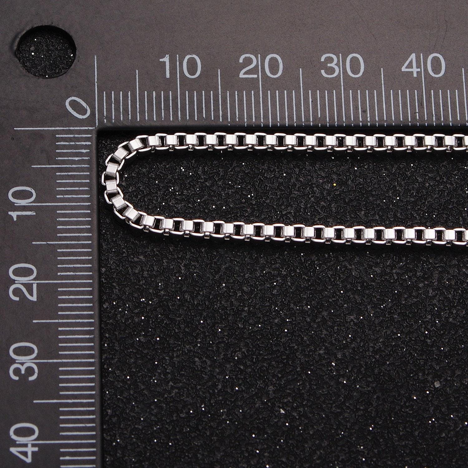 Silver box chain necklace - men's/unisex 2mm waterproof box necklace, minimalist gifts for men, women ready to wear chain for gift wa1547